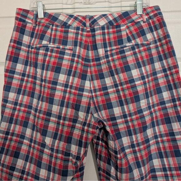 Lauren Ralph Lauren Active Plaid Bermuda Shorts Womens Size 12 Blue Red Cotton - Picture 6 of 10